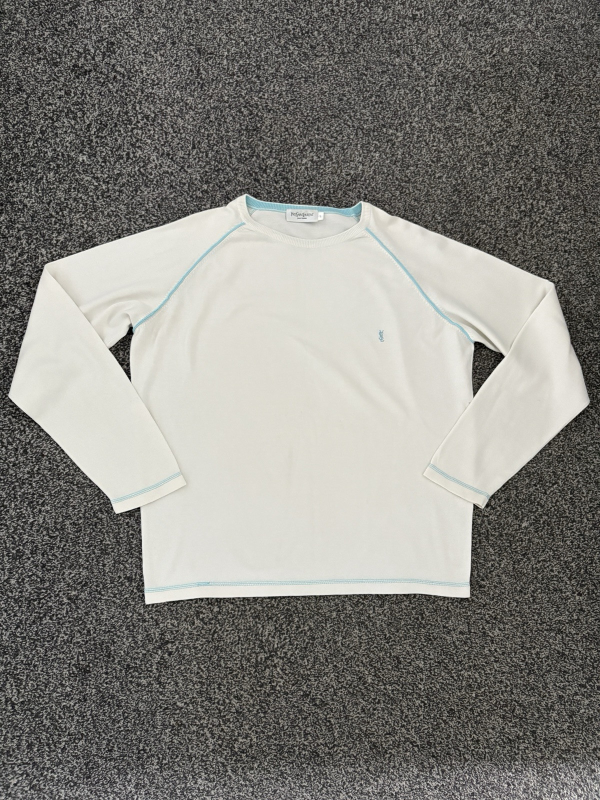 Maglione maglione Yves Saint Laurent uomo bianco YSL vintage anni 90 retrò