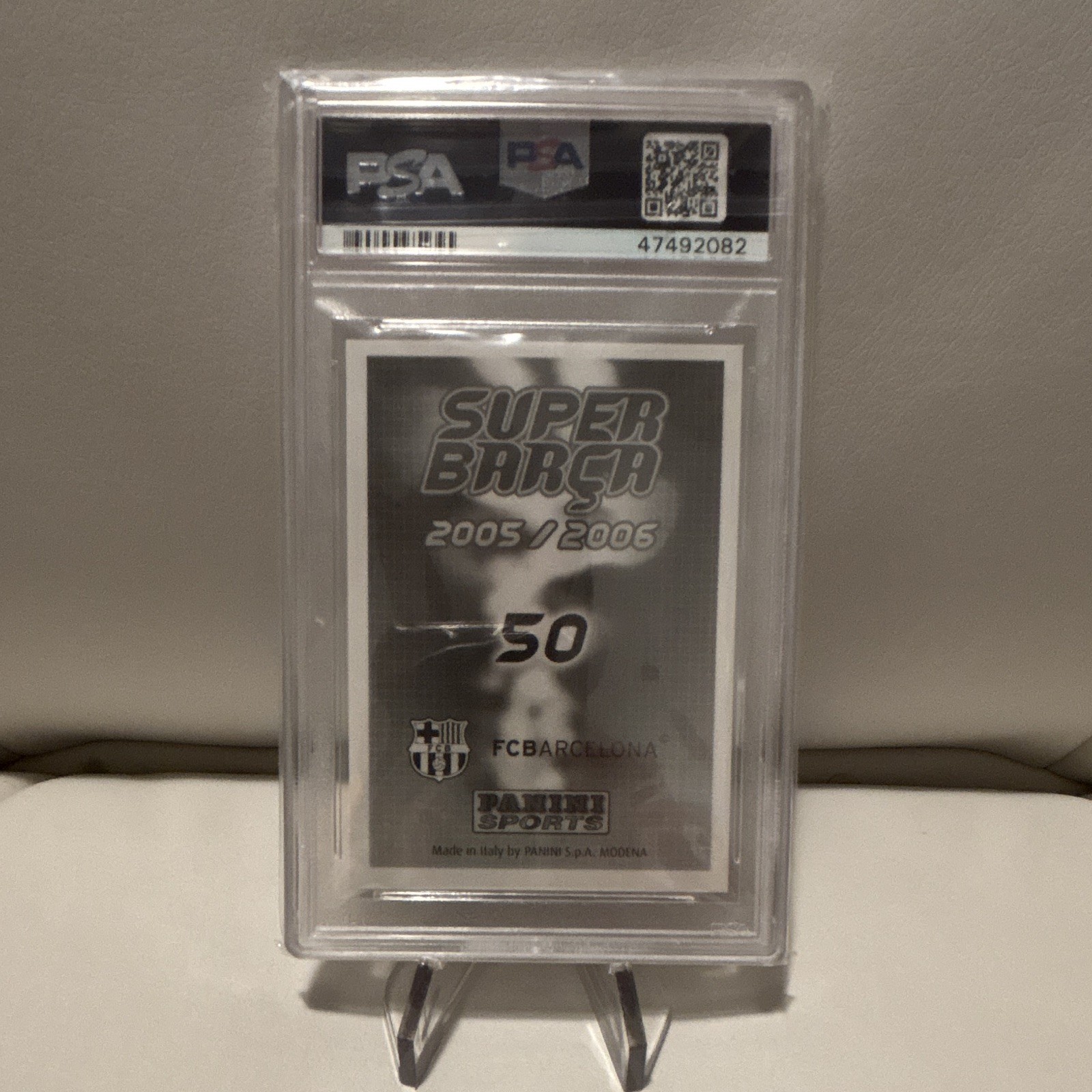 Panini 2005-06 Super Barca Lionel Messi #50 FC Barcelona La Liga PSA 8 view 7
