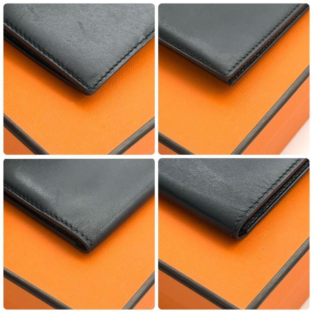 Hermes BeAin Classic Wallet Leather Black Silver Hardware 9.5x17.5cm thumbnail 6