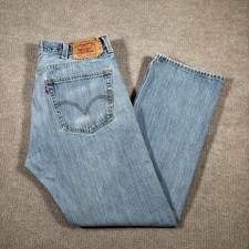 Levis 501 Jeans Mens 36x32 Original Fit Straight Leg Light Wash Blue Denim Y2K