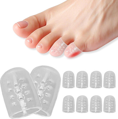 Pinky Toe Protectors, 10 Pack Silicone Gel Caps for Little Toes, Breathable Anti