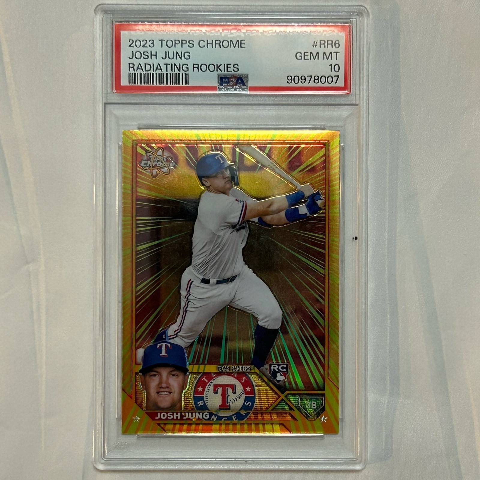 2023 Topps Chrome - Radiating Rookies Josh Jung #RR-6 (RC) PSA 10