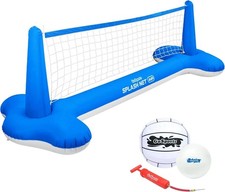 Inflatable Pool Volleyball Set with Floating Net and Water Volleyballs, 9.5 ft