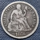 1876 Seated Liberty Dime 10c Better grade #101993
