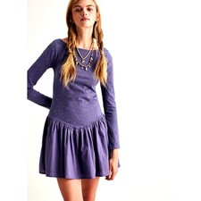 Free People Surley Mini Dress Laser Cut Detail Low Back Heron size S