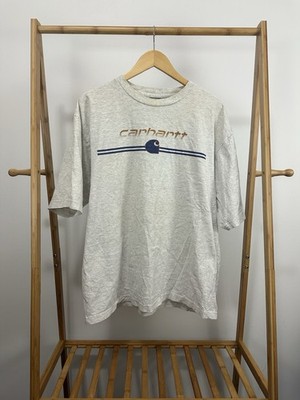 VTG 90s Carhartt Spellout Gradient Font Short Sleeve Heather Gray T-Shirt XL