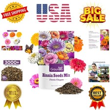 Zinnia Seeds Mix, 1 Oz, Over 3,000 Flowers Seeds, 5 Varieties Pink, Yellow, O... 230.24 per gallon