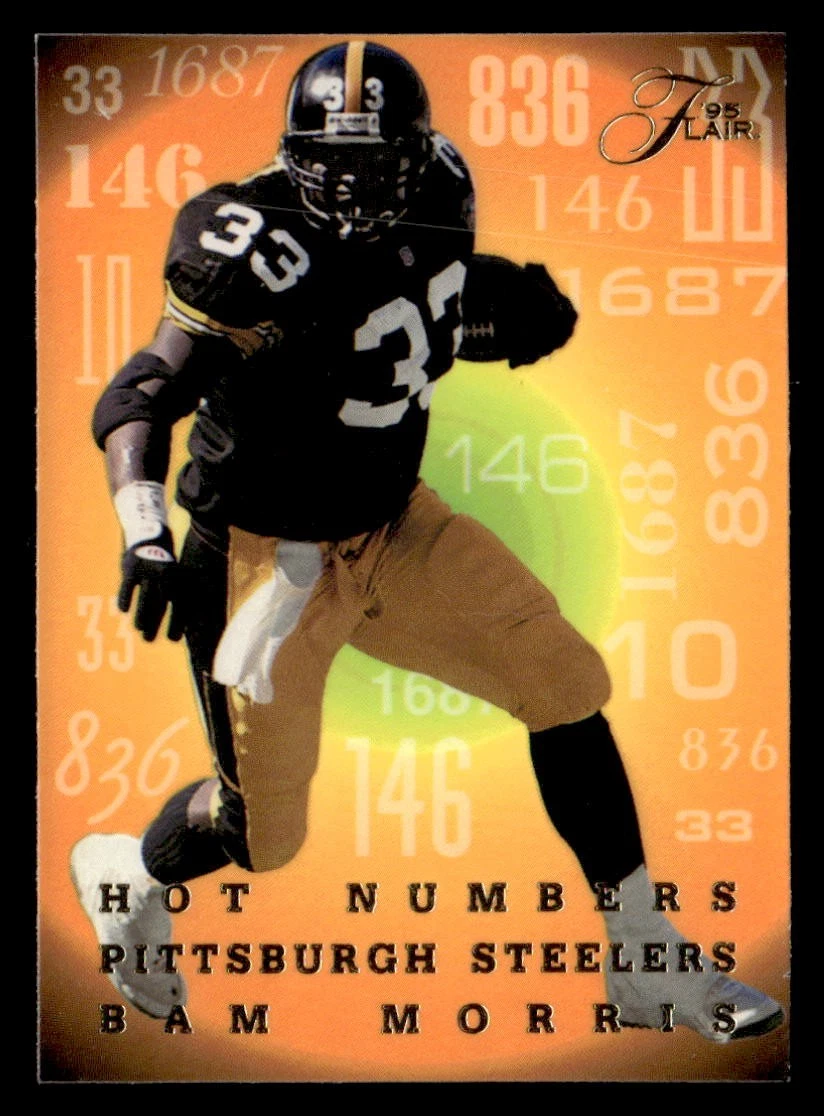 Bam Morris 1995 Flair Hot Numbers Card #8 Pittsburgh Steelers