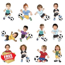 OBUSATT 60pc Soccer Player Cutouts Bulletin Board Classroom Decor