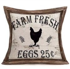 FARM CHICKEN Cushion Cover 45 x 45 Pillow Case Home Decor New Gift FRESH EGGS