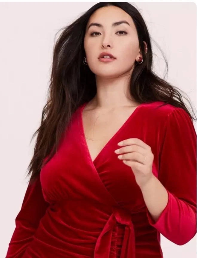 Vestido de noite formal Torrid plus size veludo vermelho manga longa tamanho 18 novo sem etiquetas - Imagem 3 de 4