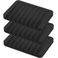 Self Draining Soap Dishes, 3 Pcs Silicone Waterfall Drainer Soap Holder for