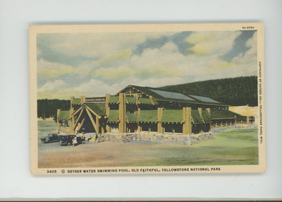 #ad Vintage Postcard Yellowstone Linen Teich Unposted Geyser Water Swimming Pool $3.00