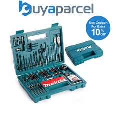 Makita 100 Piece Drill Bit Holesaw Masonry HSS Drill Socket Flat Bit Set + Case 