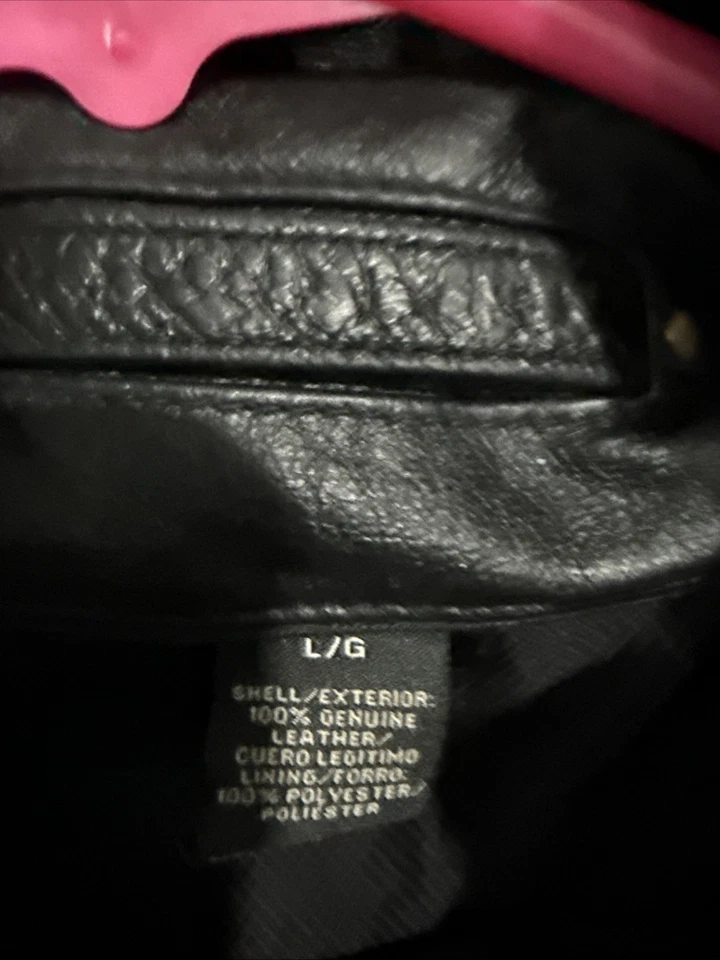 Jaqueta de couro masculina Covington tamanho G preta com zíper - Imagem 2 de 4