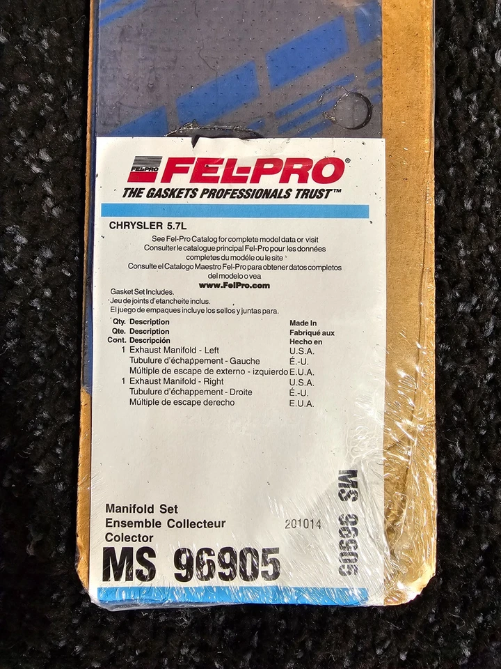 Junta de colector de escape Fel-Pro MS 96905 para Chrysler 300 2005-2008 Foto 2 de 4