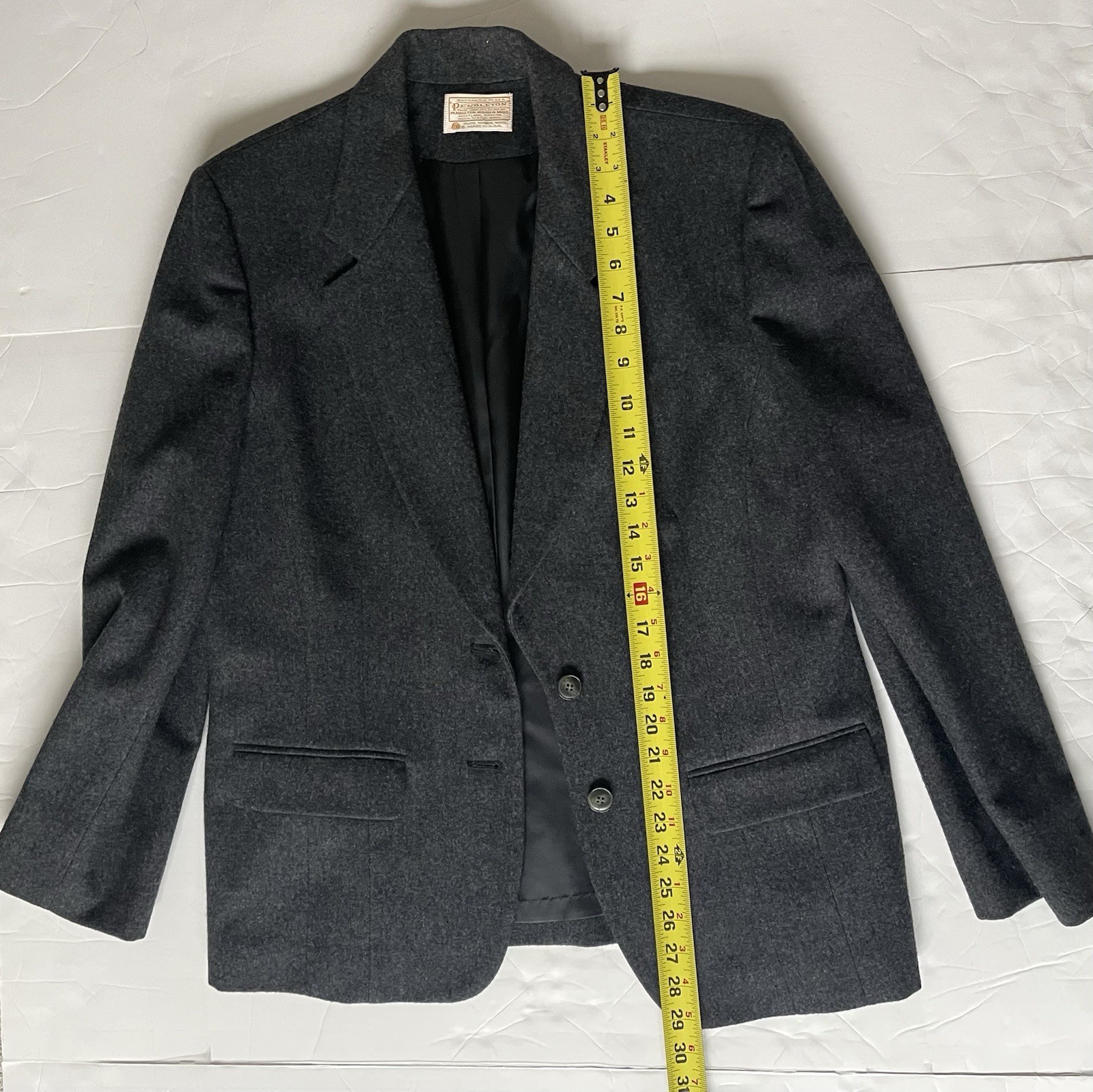 Vtg Pendleton Two button blazer Gray 100% Virgin … - image 6