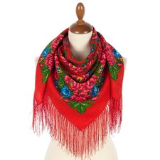 Russian Pavlovo Posad Vintage Shawl (100% wool) Xaile Hale Foulard Châle