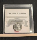 1961  Coin Mart Graded Canadian,  ¢10  Cent, **MS-64**