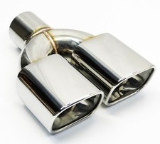 Exhaust Tip 2.50 Inlet 3.00 X 3.65 Outlet 10.25 Long Dual Rolled Resonated Stain