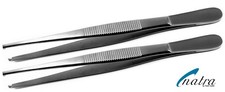 2X Tweezers 15 Cm 1X2 Teeth Anatomical Forceps Pliers Stainless Steel