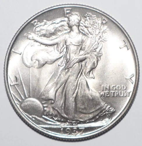 1937 Walking Liberty Half Dollar CHOICE BRILLIANT UNCIRCULATED (J292)