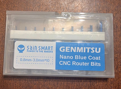 SainSmart Genmitsu 10Pcs Nano Blue Coat End Mill CNC Router Bits 0.8-3mm 1/8''...