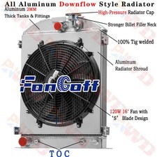 3row Aluminum Radiator Shroud Fan For 1929-1931 Ford Model A Ford V8 Engine 3.3l