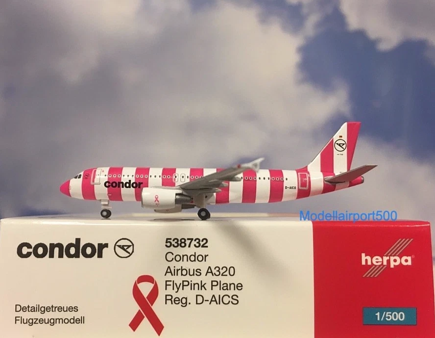 Herpa Wings  1:500  Airbus A320  Condor Fly Pink D-AENE  538732 Modellairport500