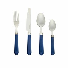 Quality 8 Piece Navy Cutlery Set - Stainless Steel - Set For 2