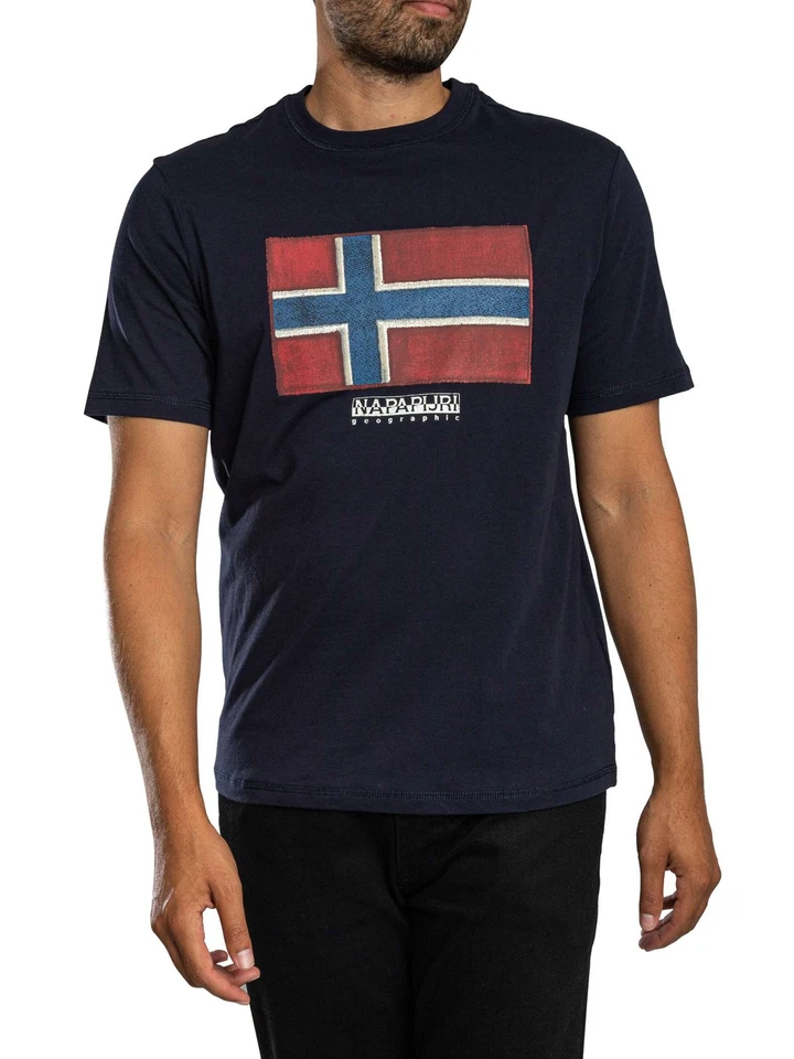 Napapijri Pour des hommes T-shirt drapeau Tiki, Bleu - Photo 2/4