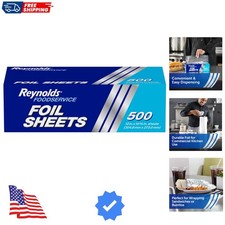 Foodservice Pre-Cut Aluminum Foil Sheets, Great for Concessions, Catering, Ca...