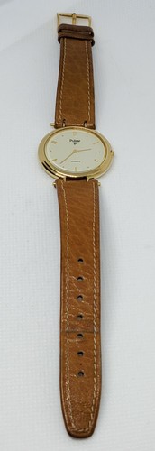 Mens Pulsar Elegant Gold Tone Brown Leather Strap Analog Watch V320-6060 E1 - Picture 6 of 11