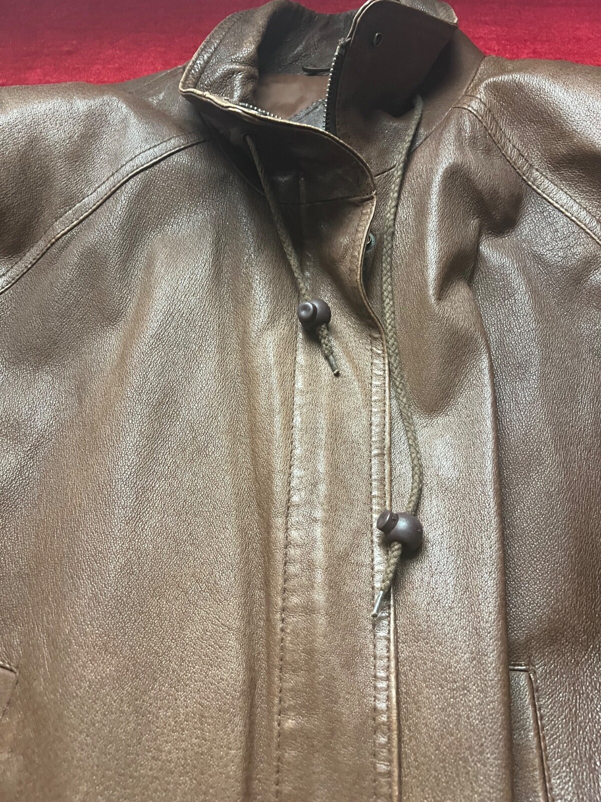 brown leather jacket men small/ medium - image 2