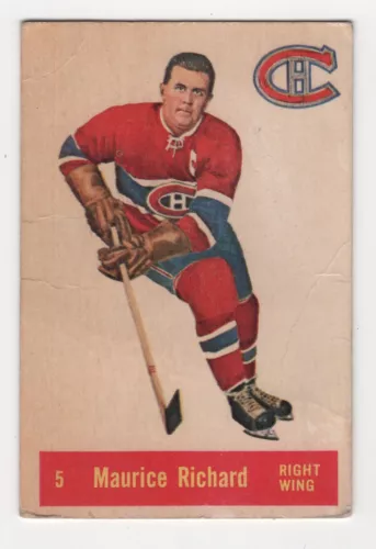 MAURICE RICHARD  1957-58 PARKHURST 57-58 NO M 5  GOOD+   70430