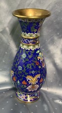 XL Cloisonne Vase emailliert - Blumen - China 