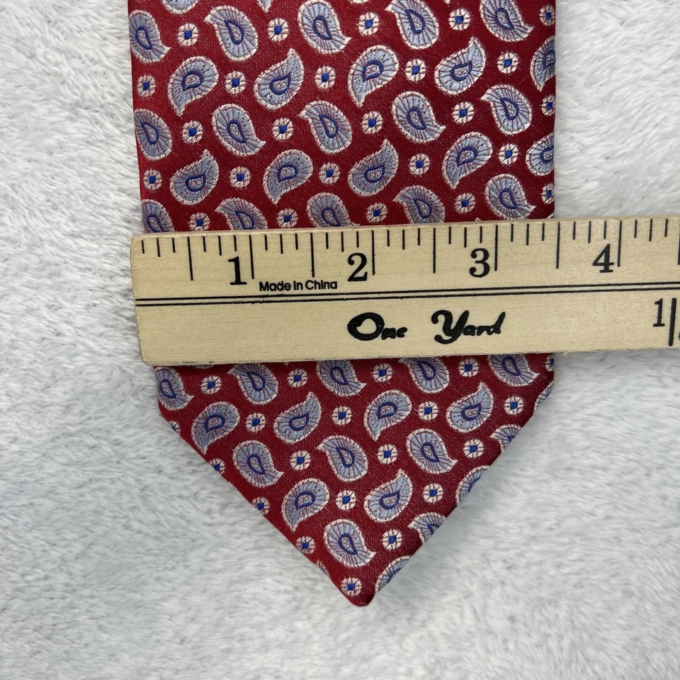Corbata para hombre The Savile Row roja azul cachemira 3,5”x 58” 100 % seda pura Foto 4 de 4