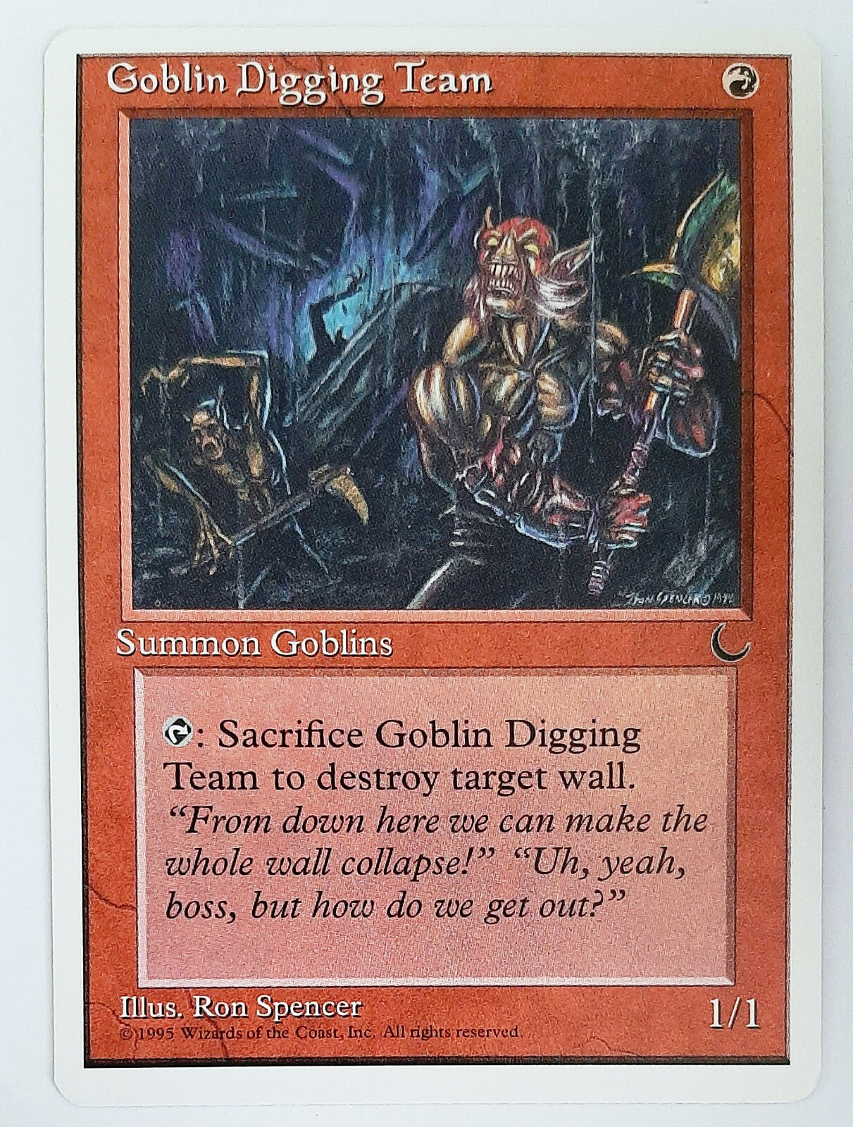 ►GOBLIN DIGGING TEAM ►CHRONICLES 1995 THE DARK ►NM ►RED ►MAGIC GATHERING ►MTG