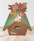 Homemade Wooden Birdhouse - Fall Decor