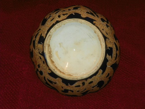 Vintage Cobalt Blue with Gold Candle Holder Finger Loop - Picture 4 of 4
