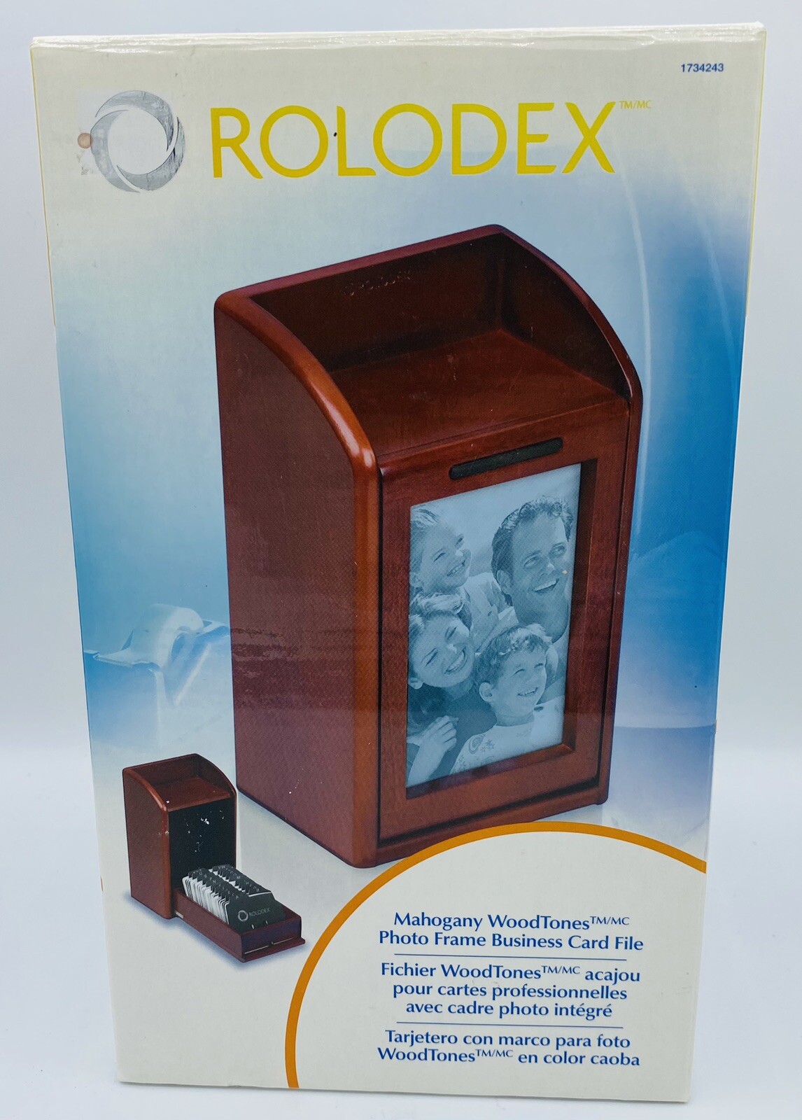 Rolodex 1734243 Wood Tones Photo Frame Business Card File Holds 