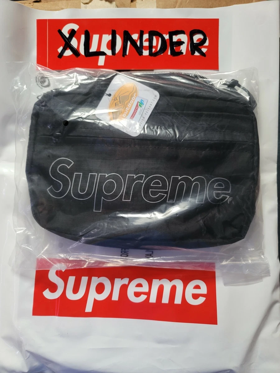 Supreme Shoulder Bag Black 3M Reflective Waterproof FW18 Box Logo  *NEW*unopened*