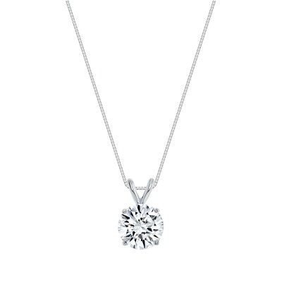 IGI F/VVS 1,75 kt runder im Labor gezüchteter Diamant Anhänger Halskette 14 K Weißgold 16 Zoll