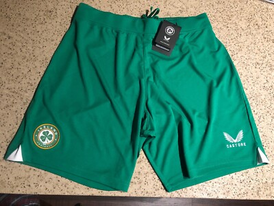 ~~ Ireland FAI 23/24 Away Green Soccer Football Shorts Castore NWT EU 3XL XXXL