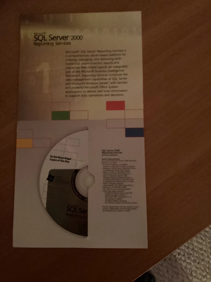 AUTHENTIC NEW Microsoft SQL Server 2000 Reporting Services CD. Still Useful. - Image 4 of 4