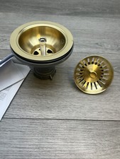 Brasstech 122LS/04 Basket Strainer Set for 3-1/2" Drain Satin Brass Scratches