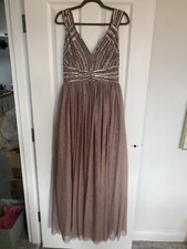 ASOS embellished dusty pink occasion maxi dress prom/ wedding size 12