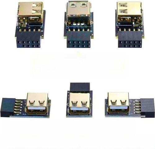 USB 2.0 9Pin Interface Front Panel Header Adapter USB2.0 Extender Card Converter - Afbeelding 1 van 17