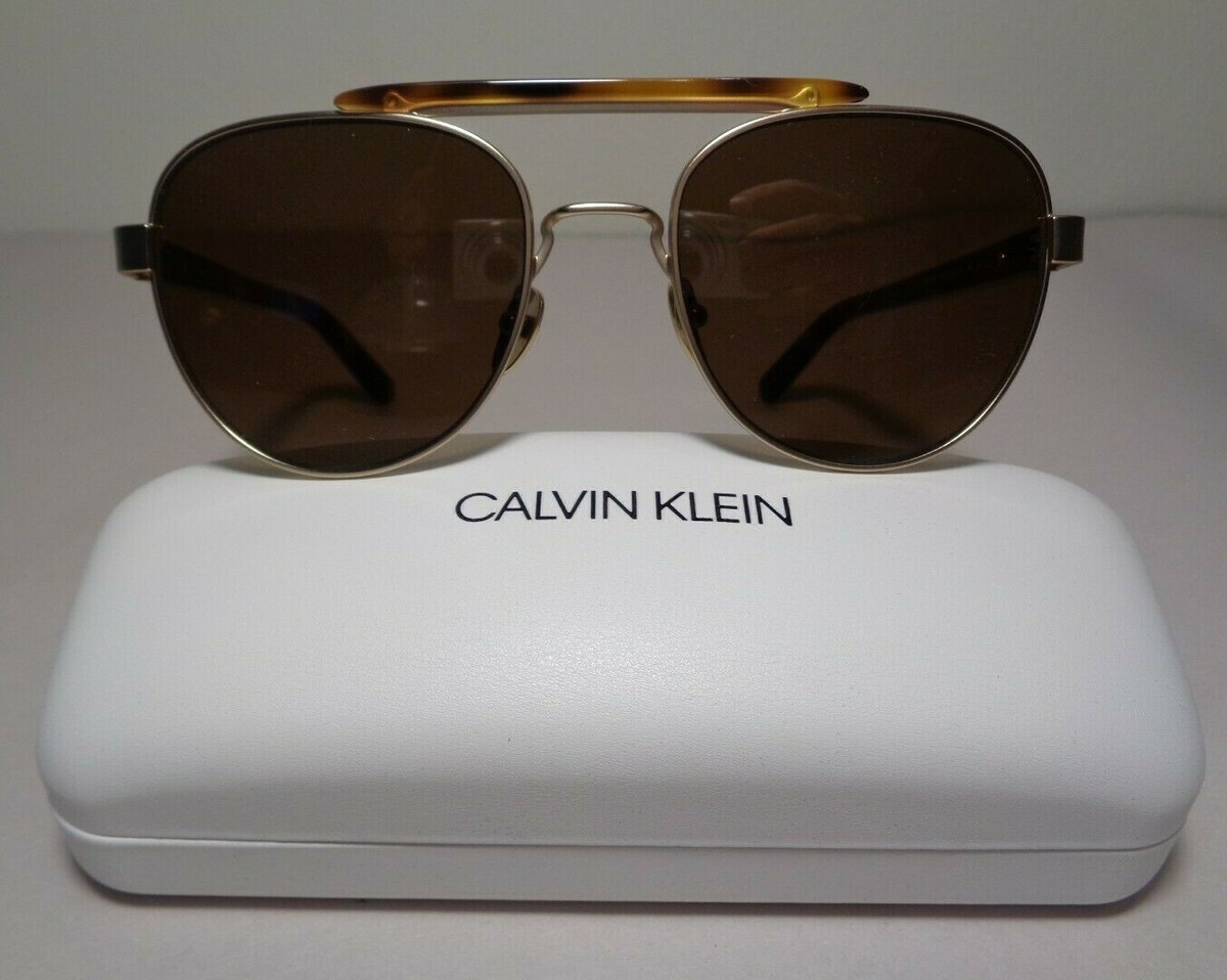 Calvin Klein CK19306S Tortoise New Sunglasses Vintage Calvin Klein 236S Tortoise Oval Metal Sunglasses 55  main image 4