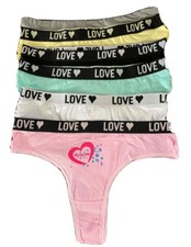 New women 6 pcs lots love cotton thong multicolor underwear panties-SML